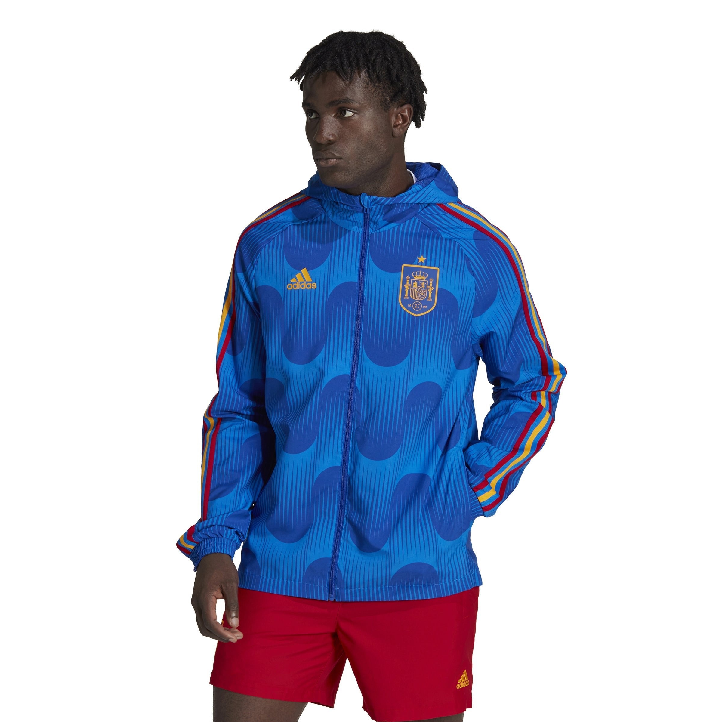 【adidas】 Woven Hood Solid Windbreaker adidas Mens Hooded Full-Zip Windbreaker, L, Grey Six/Black
