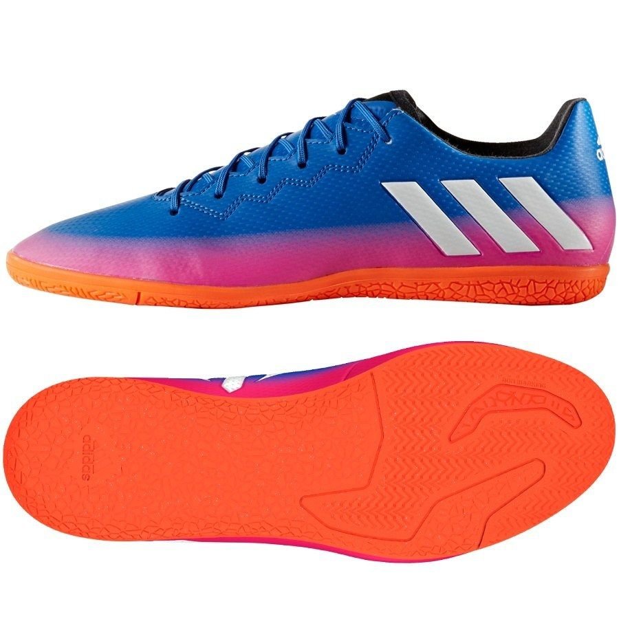 adidas Messi 16.3 IN Indoor Soccer Shoes - Blue/White/Orange - Best Buy Soccer