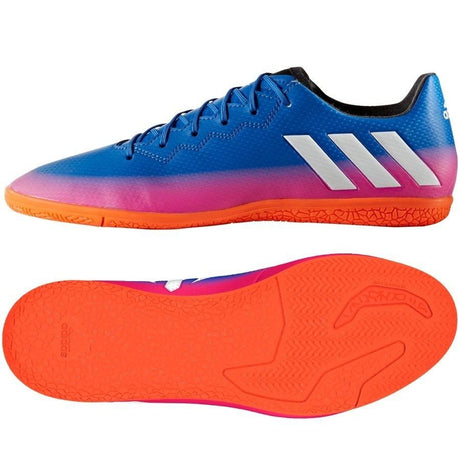 adidas Messi 16.3 IN Indoor Soccer Shoes - Blue/White/Orange - Best Buy Soccer