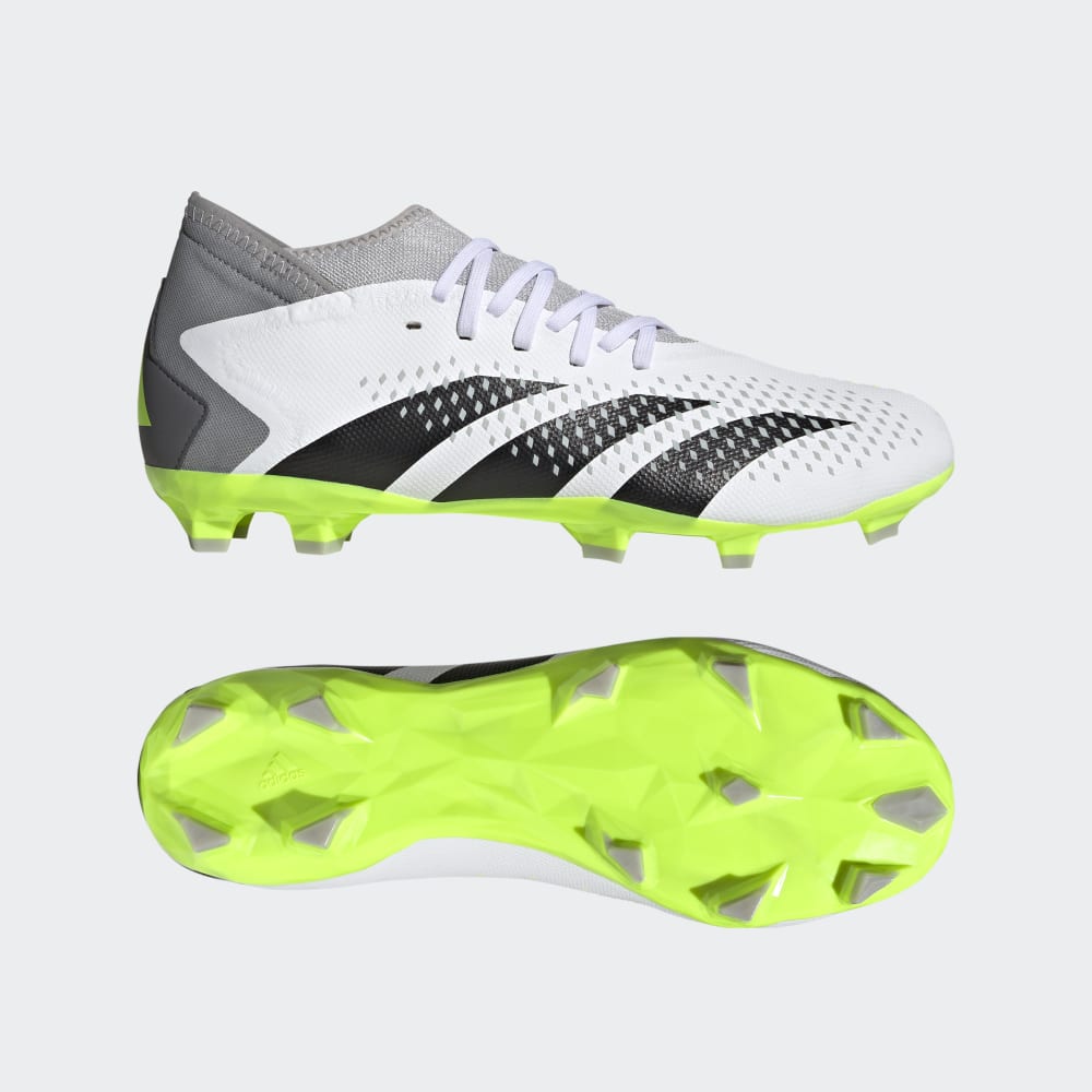 adidas Predator Accuracy.3 FG Firm Ground Soccer Cleats White/Black/Lucid Lemon - Best Buy Soccer