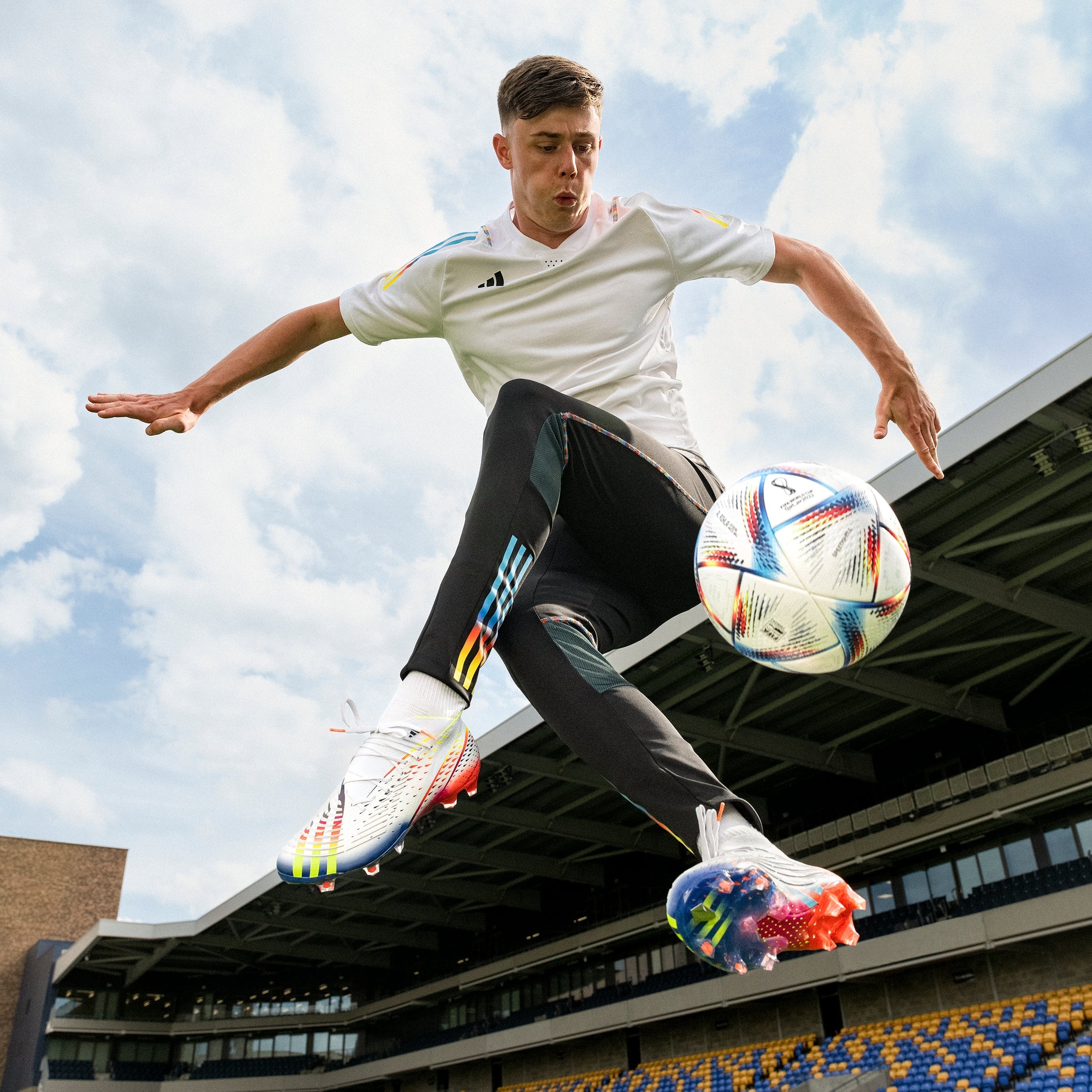 adidas Predator Edge.1 FG Firm Ground Boots White/Solar Yellow/Power Blue - Best Buy Soccer