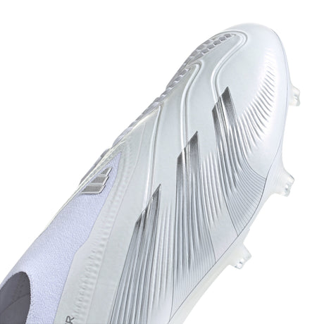 adidas Predator Elite Laceless FG Firm Ground Soccer Cleats - White/Silver Metallic/White - Best Buy Soccer