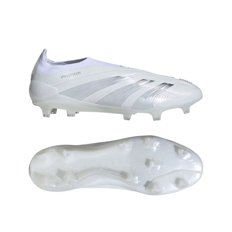 adidas Predator Elite Laceless FG Firm Ground Soccer Cleats - White/Silver Metallic/White - Best Buy Soccer