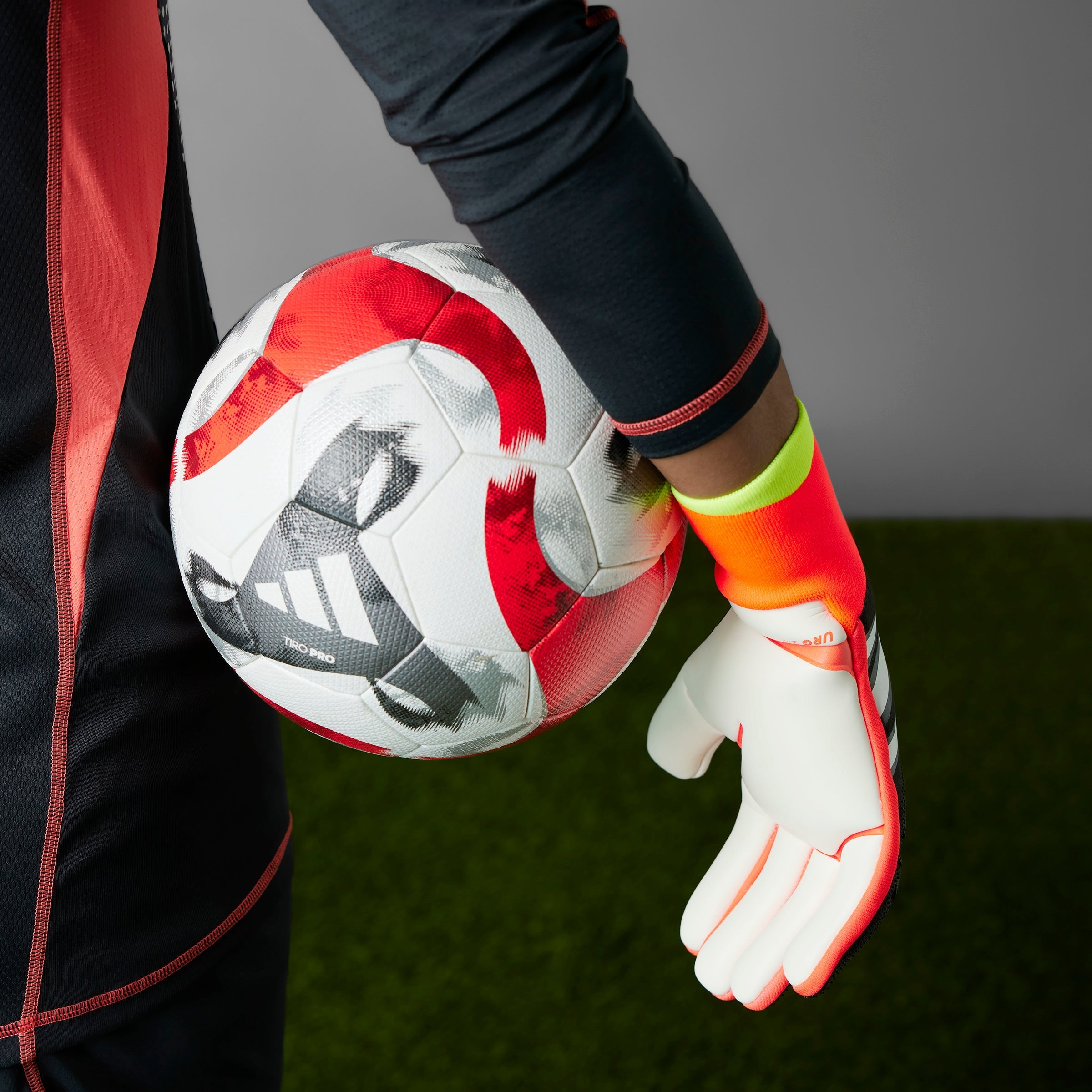 adidas Predator Pro Goalkeeper Gloves Black/Solar Red/Yellow - Best Buy Soccer