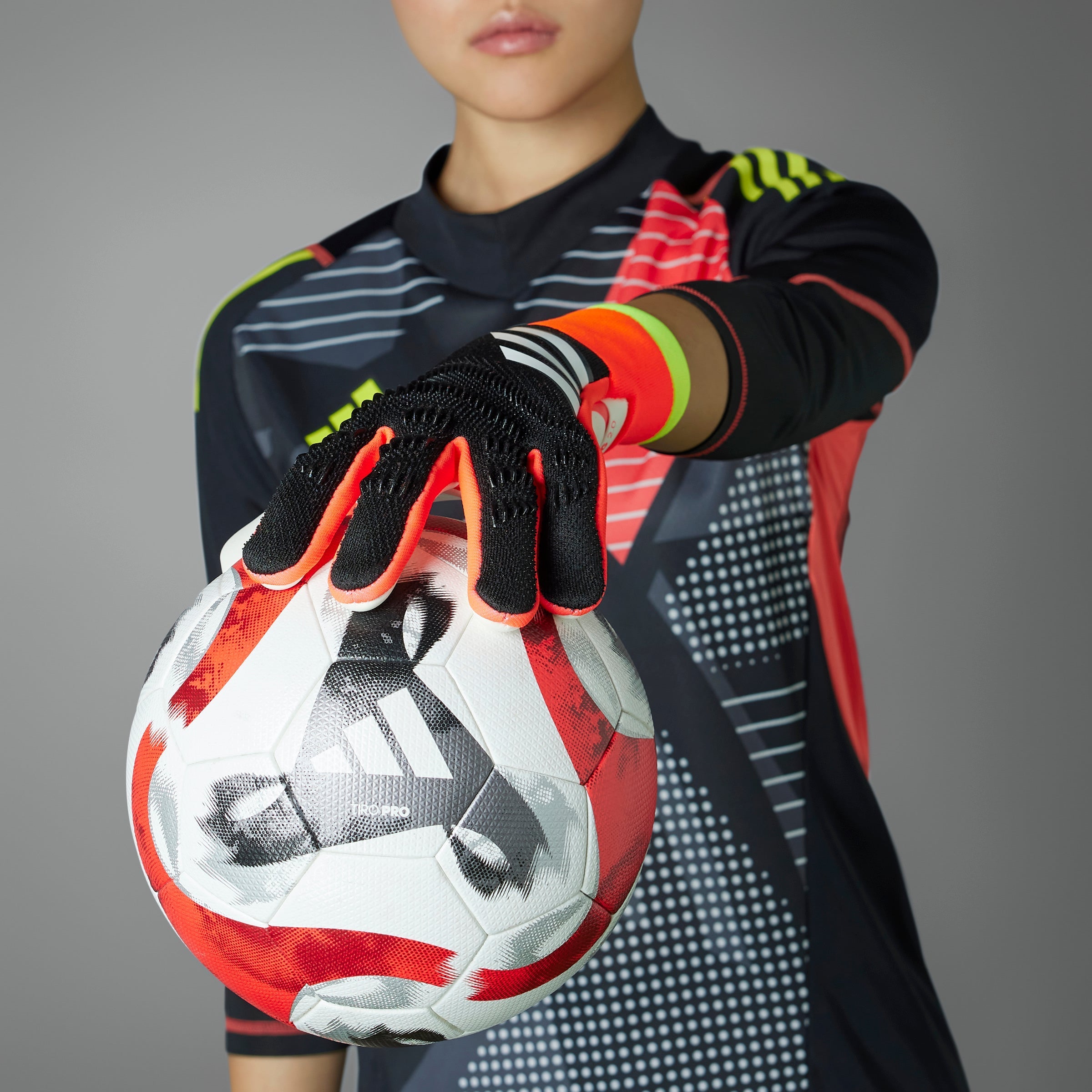 adidas Predator Pro Goalkeeper Gloves Black/Solar Red/Yellow - Best Buy Soccer