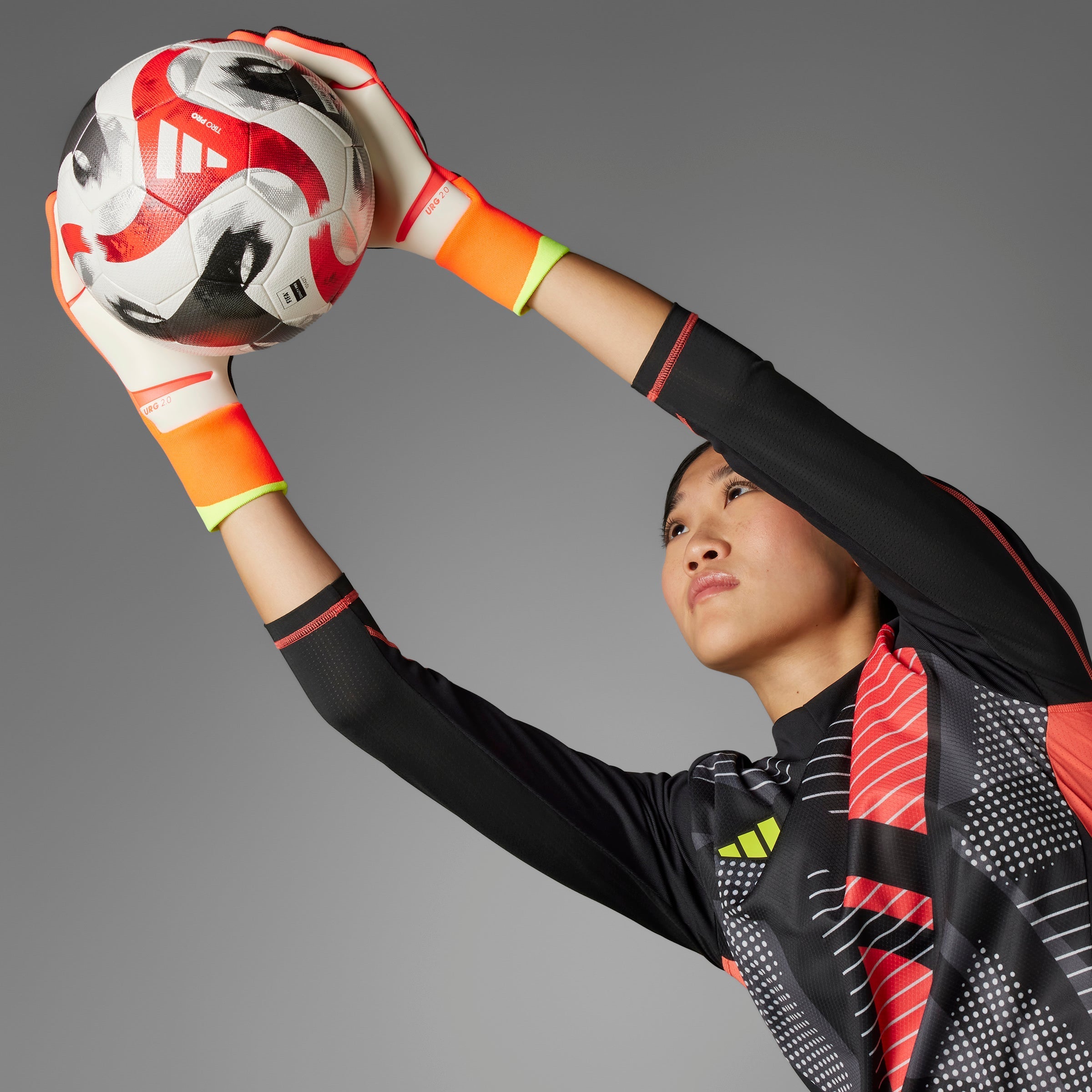 adidas Predator Pro Goalkeeper Gloves Black/Solar Red/Yellow - Best Buy Soccer