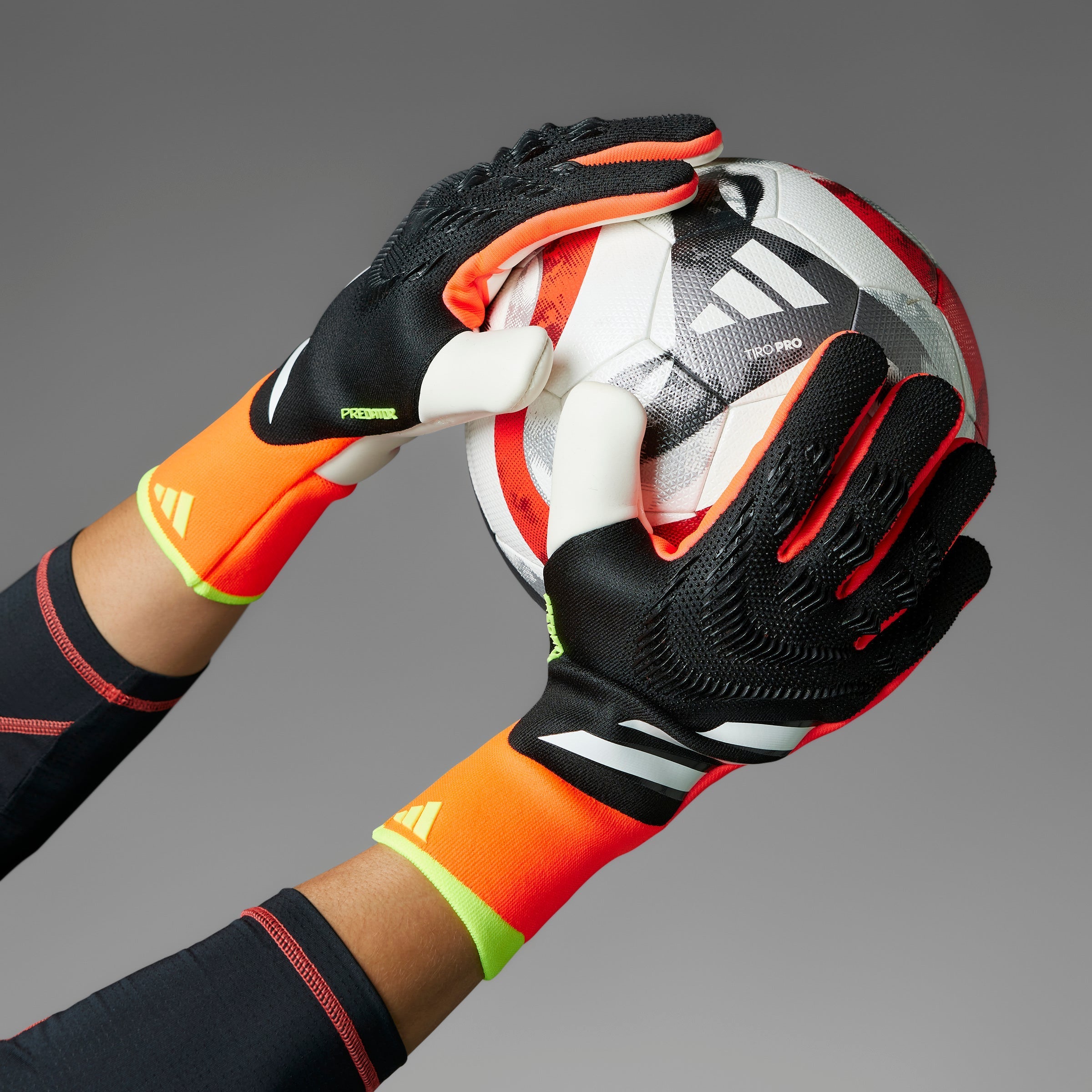 adidas Predator Pro Goalkeeper Gloves Black/Solar Red/Yellow - Best Buy Soccer