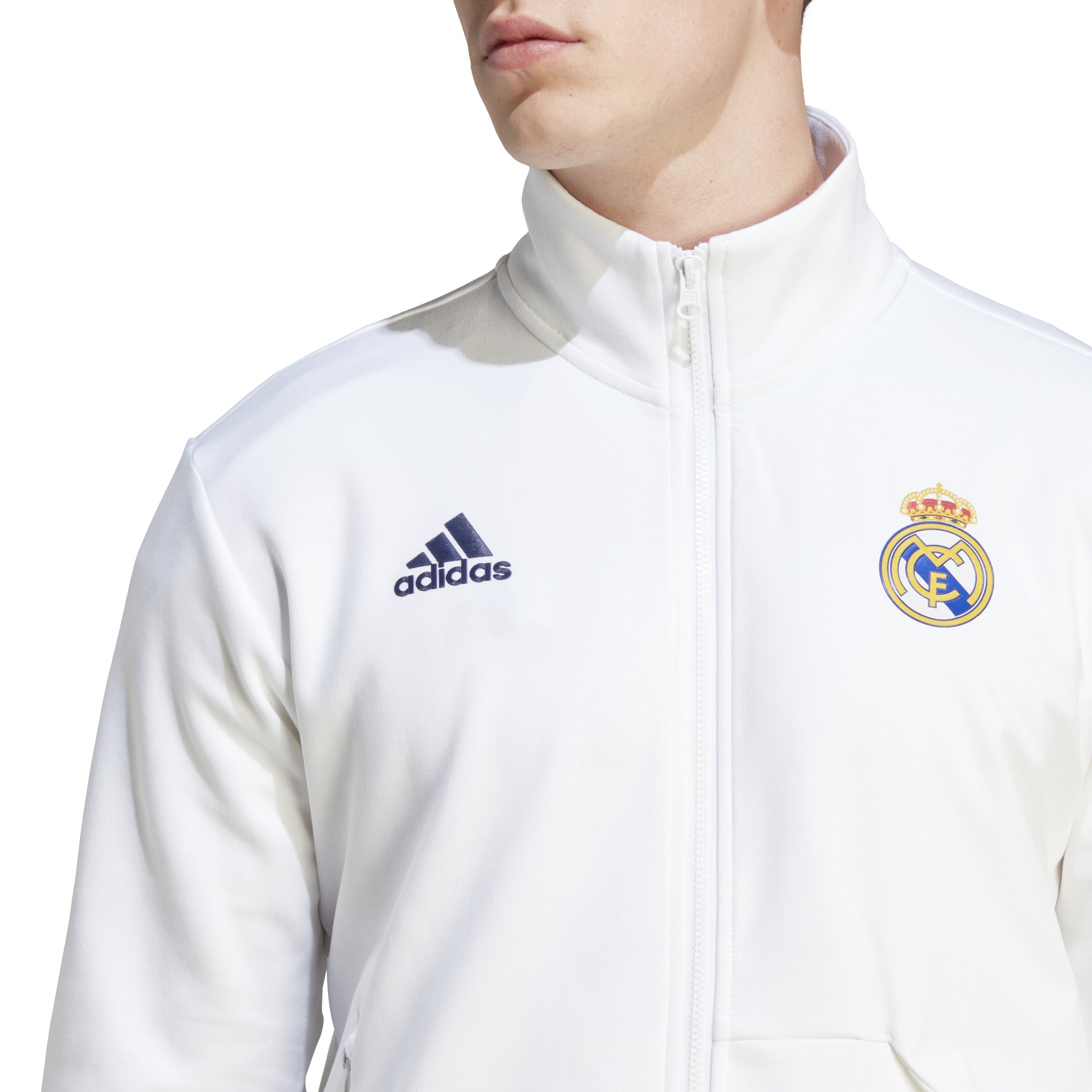 adidas Real Madrid Anthem Jacket - White - Best Buy Soccer
