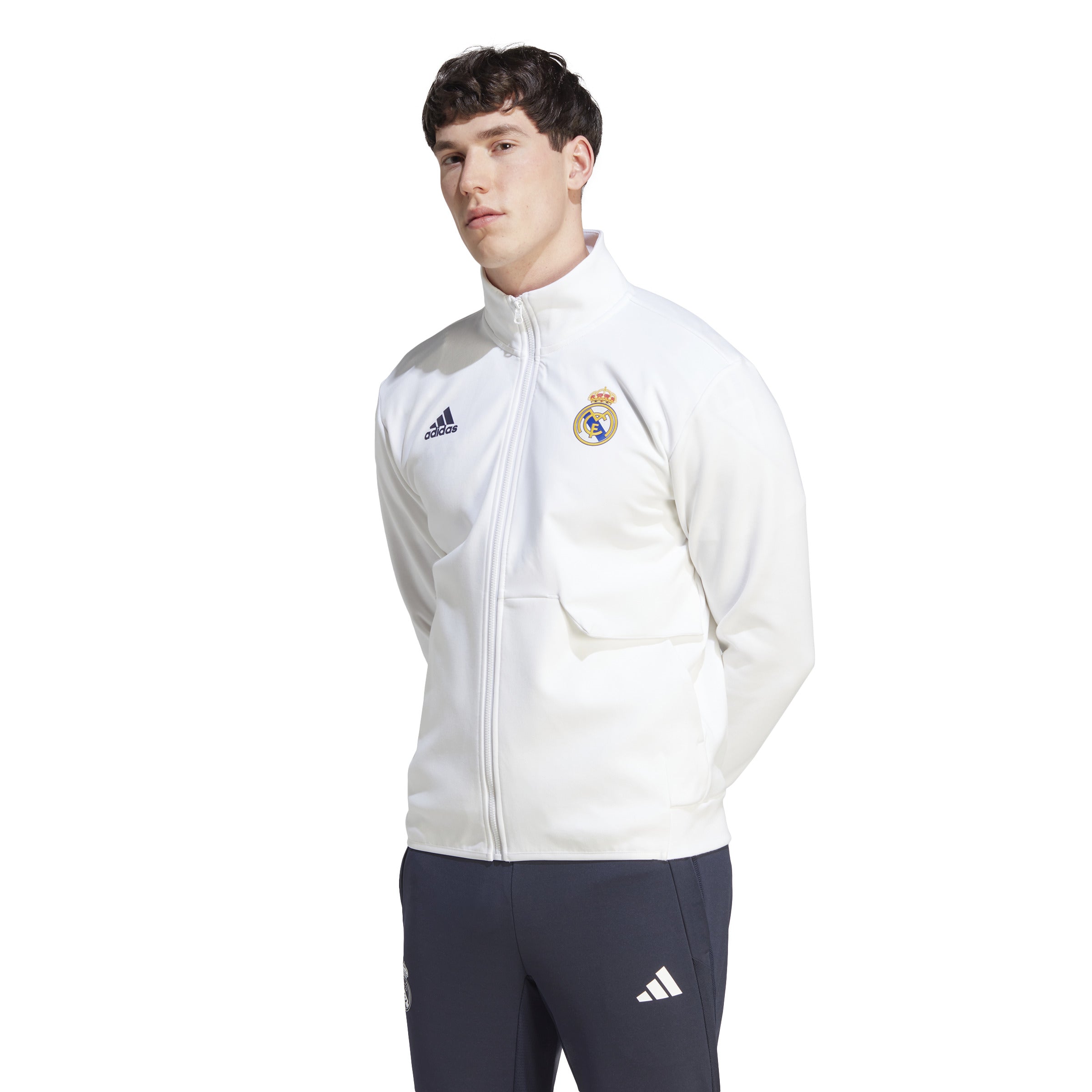 adidas Real Madrid Anthem Jacket - White - Best Buy Soccer