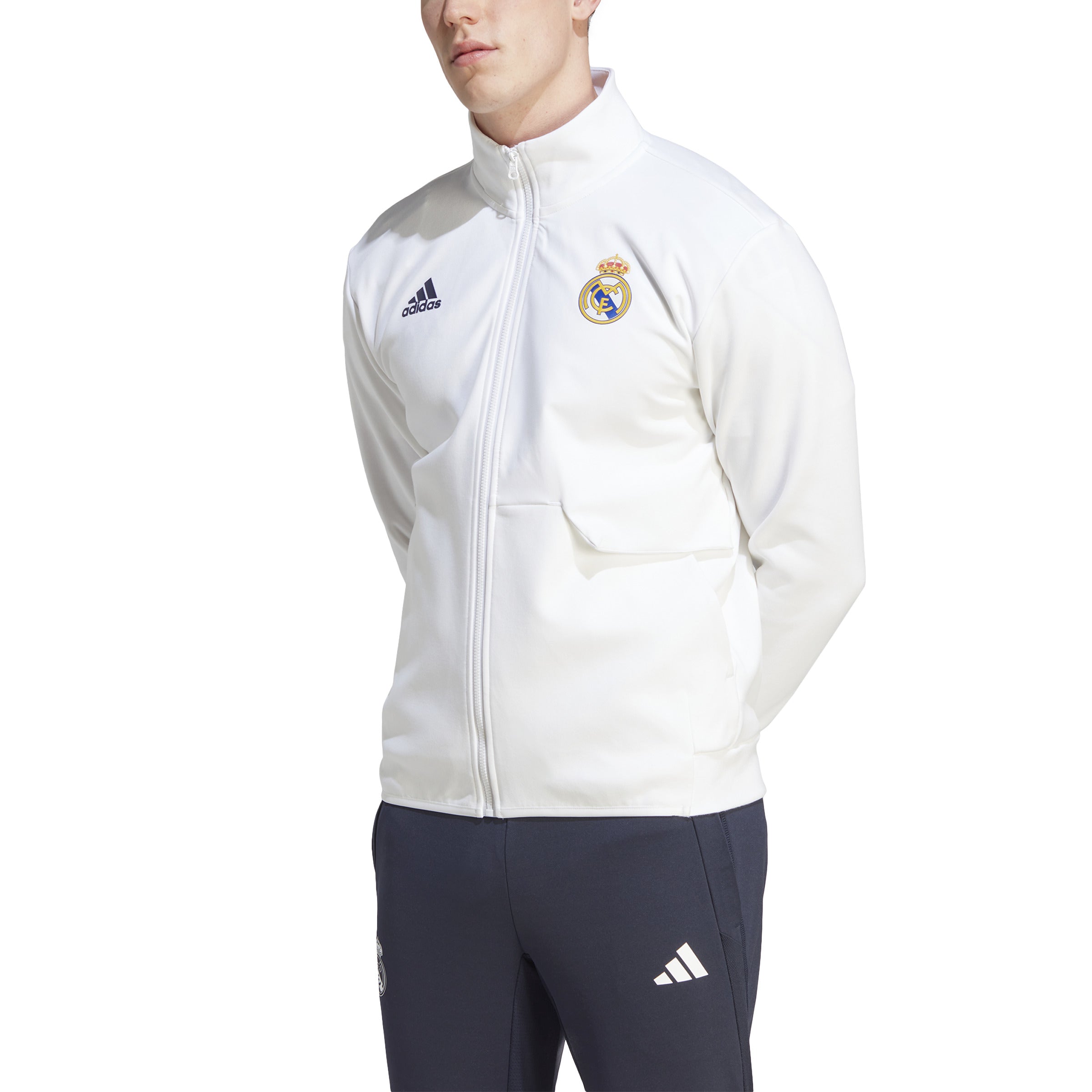 adidas Real Madrid Anthem Jacket - White - Best Buy Soccer