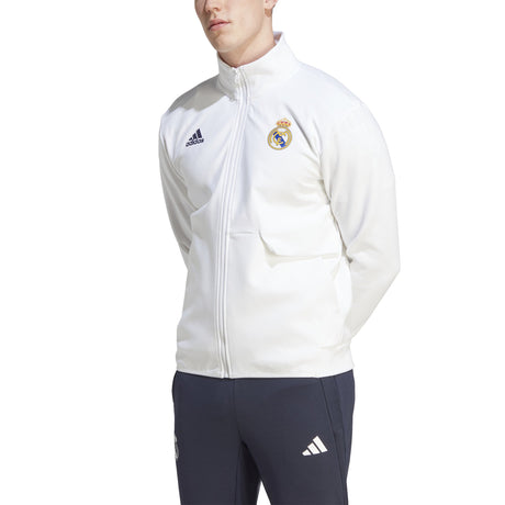 adidas Real Madrid Anthem Jacket - White - Best Buy Soccer