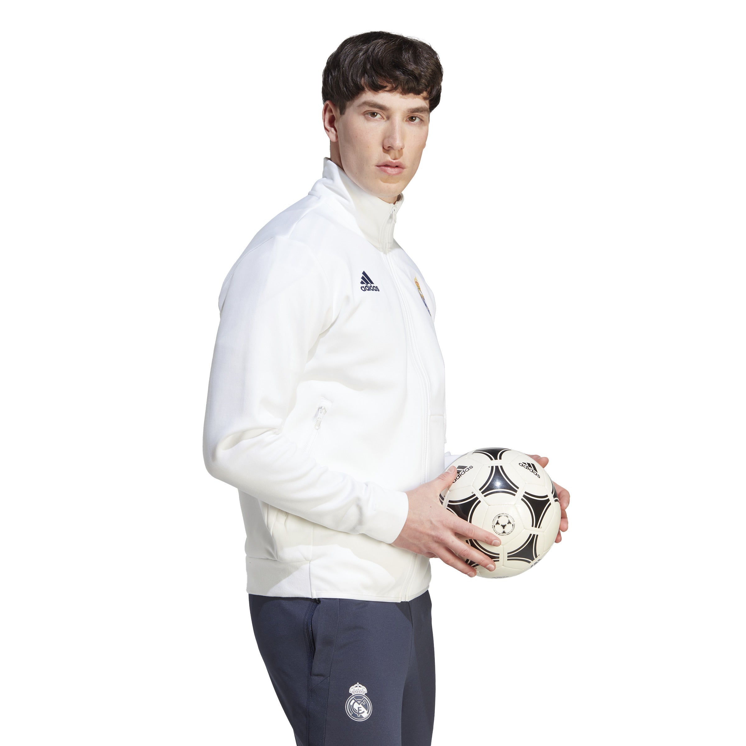 adidas Real Madrid Anthem Jacket - White - Best Buy Soccer
