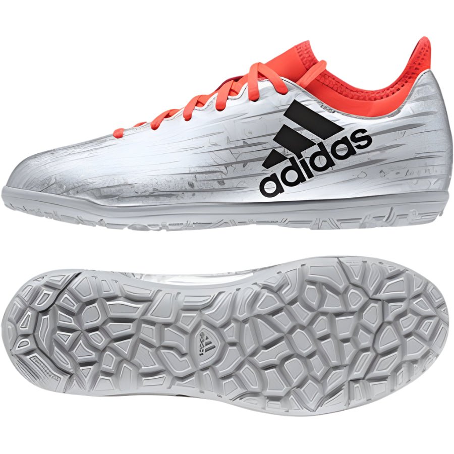 adidas X 16.3 TF Turf Youth Soccer Cleats - Silver Metallic/Black/Solar Red - Best Buy Soccer