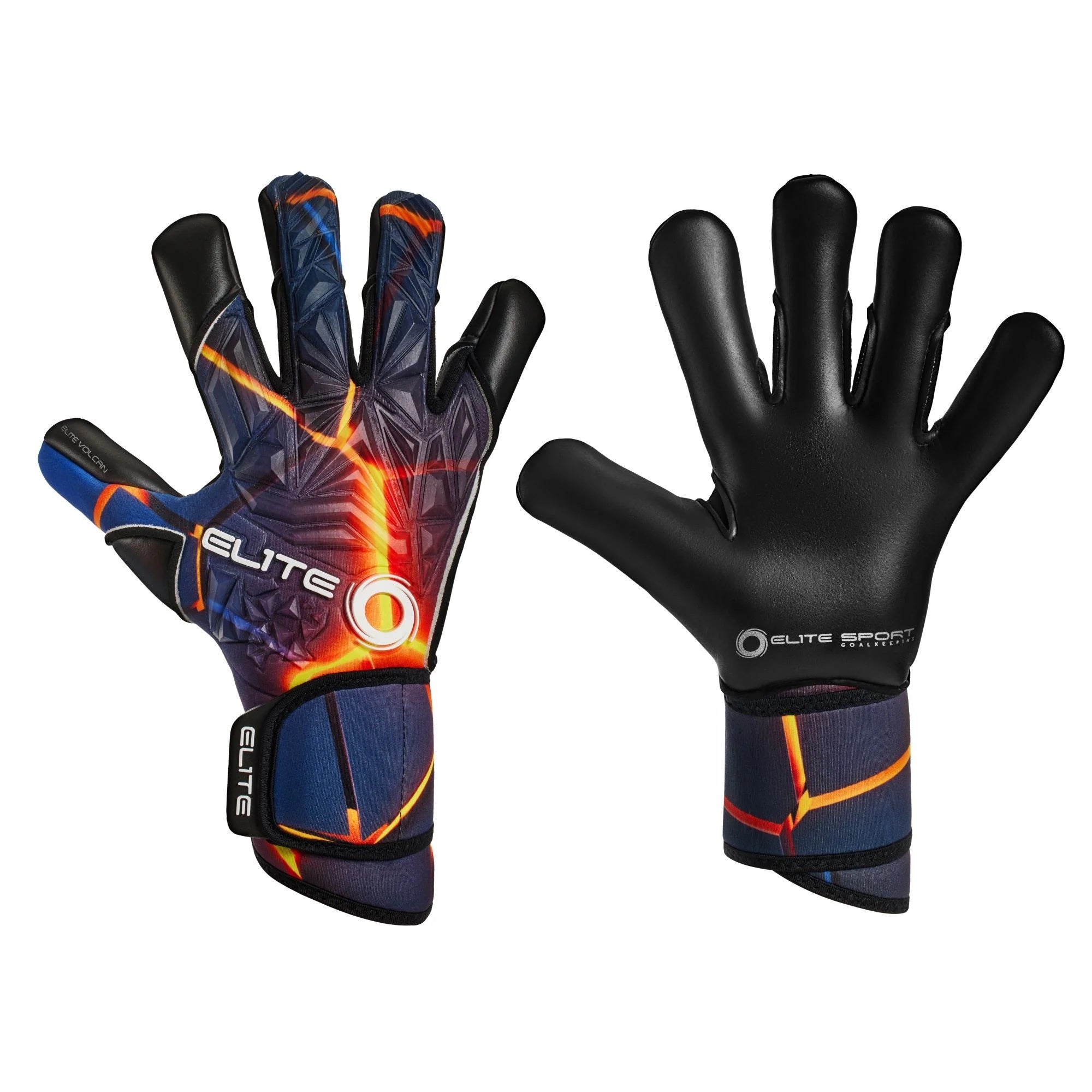 Elite Sport Volcan Goalkeeper Gloves Black/Flame - Best Buy Soccer