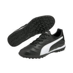 Botas de fútbol para césped artificial PUMA King Pro 21 TT en color negro y blanco