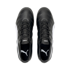 Botas de fútbol para césped artificial PUMA King Pro 21 TT en color negro y blanco