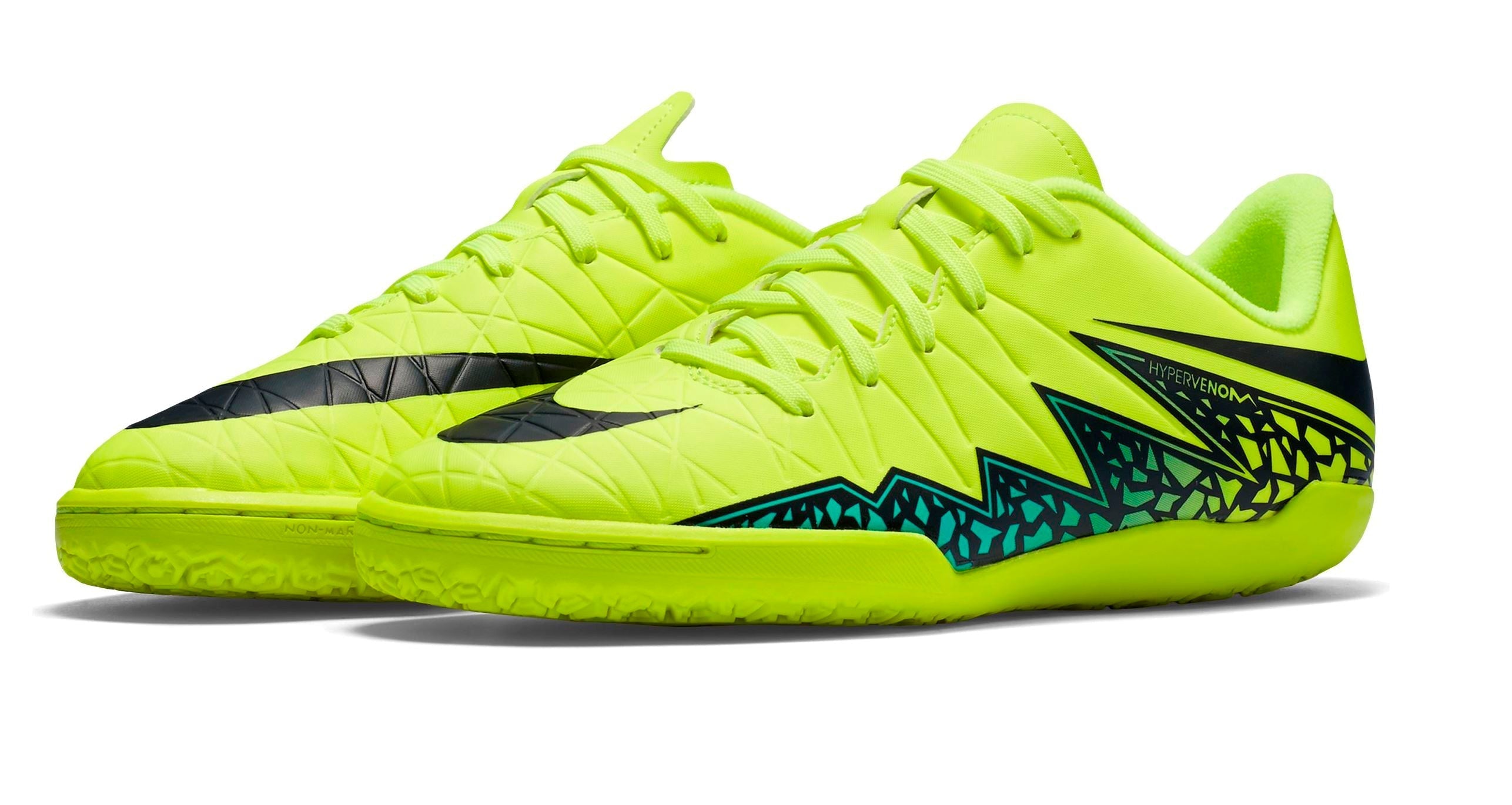 Nike JR HyperVenom Phelon II IC Indoor Shoes Volt/Black/Hyper Turquoise - Best Buy Soccer