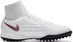 Nike Kid's JR ObraX 2 Academy TF Turf Boots White/Grey/Crimson