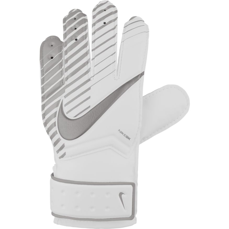 Nike Kid's Match Goalkeeper Gloves White/Chrome - Best Buy Soccer