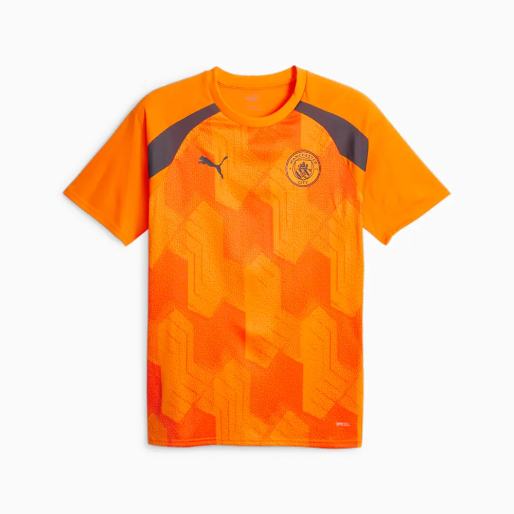 Puma Orange Manchester City 2023 24 Pre Match Jersey