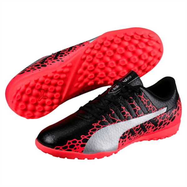 PUMA Kid's Evopower Vigor 4 Graph TT Jr Turf Soccer Boots Black/Silver/Fiery Coral - Best Buy Soccer