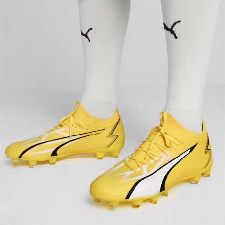 PUMA Ultra Match FG/AG Multi - Ground Cleats Yellow/White/Black - Best Buy Soccer