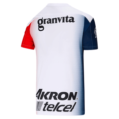 Camiseta de visitante Chivas 20 de PUMA para niños en blanco, rojo y azul marino